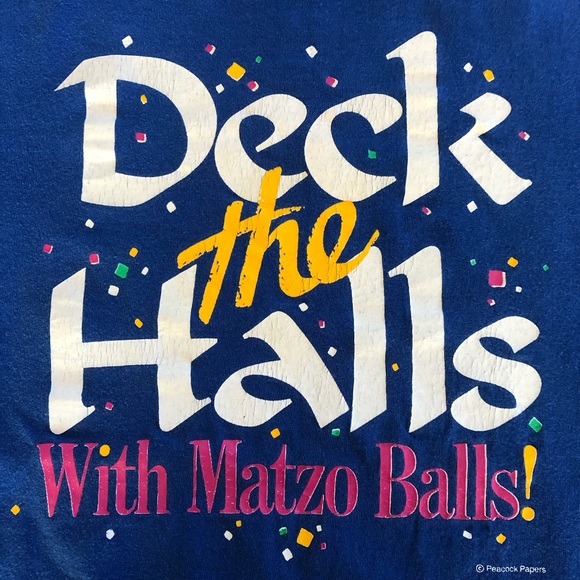 80s Deck the Halls with Matzo Balls Shirt Medium - Picture 5 of 8